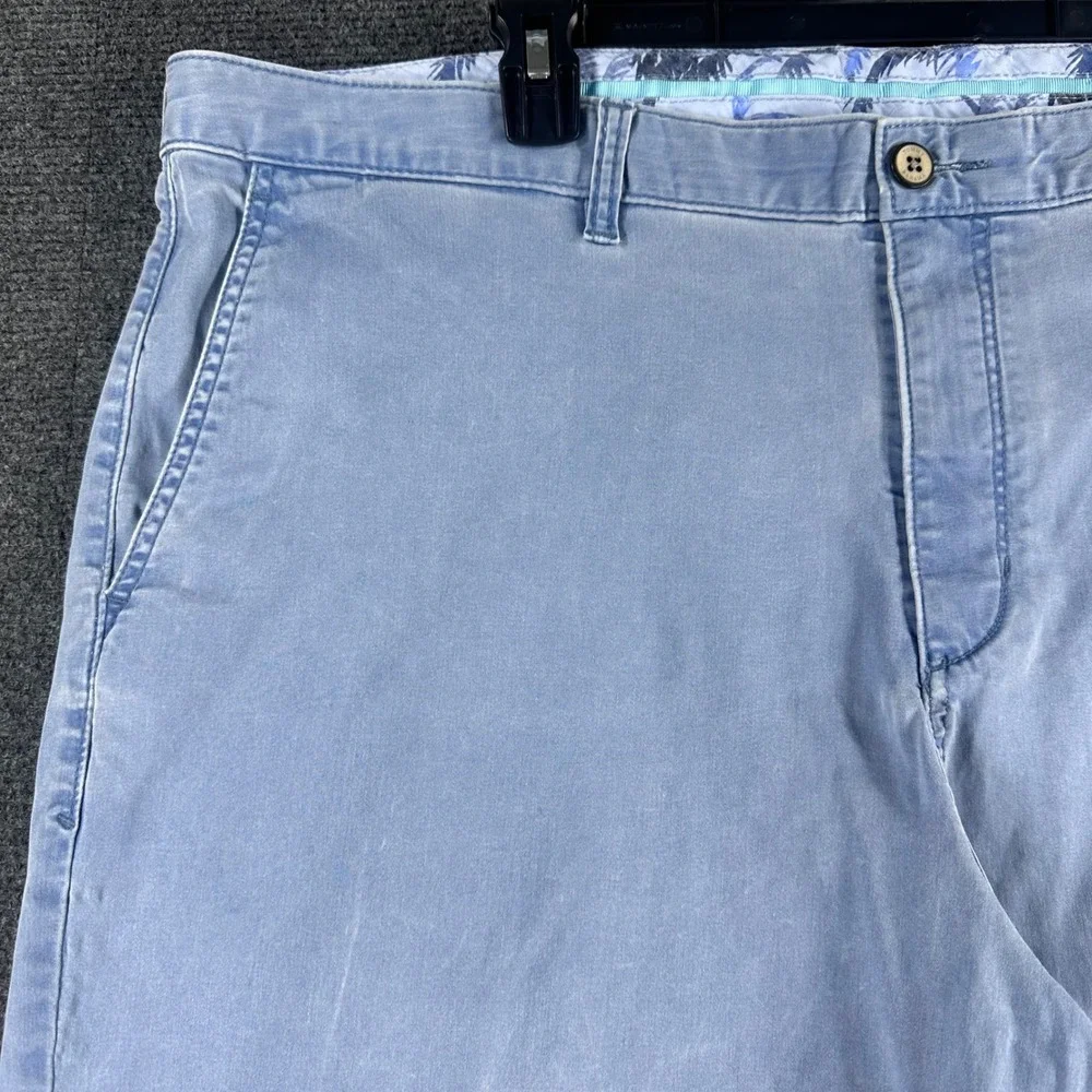 Tommy Bahama Shorts Mens 42 Blue Cotton Tencel Stretch Flat Front Casual Summer